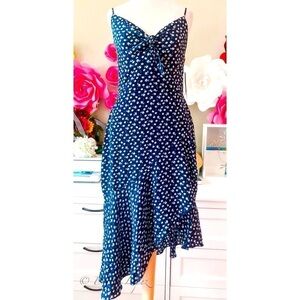 New - City Studio Navy/Ivory Flower High Low Dress